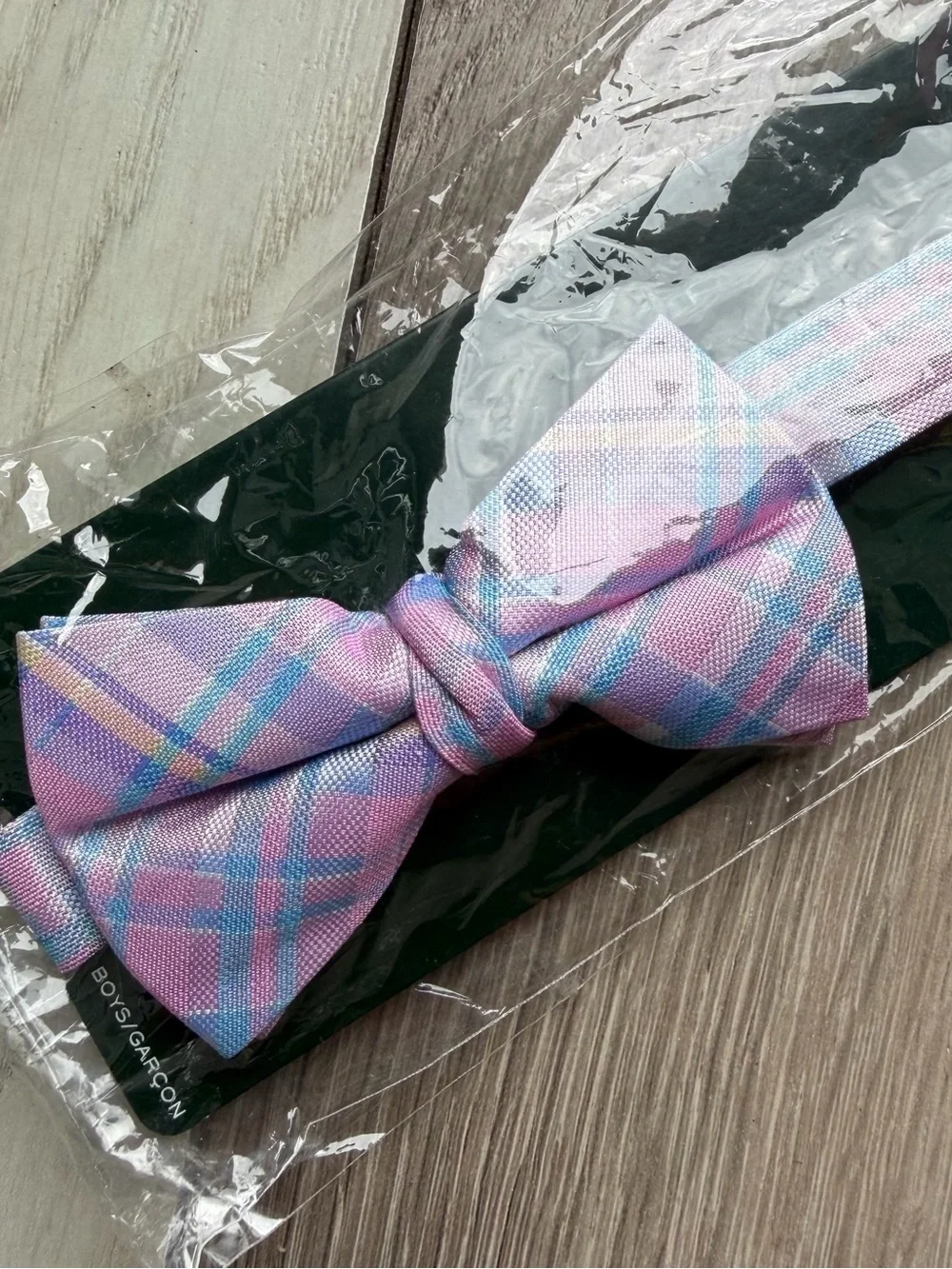 Lauren Ralph Lauren Kids Pastel Pink & Blue Plaid Bow Tie